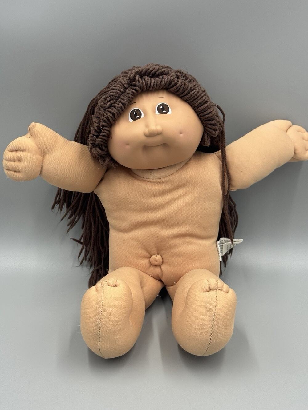 Vintage Coleco Cabbage Patch Kids Doll Brown Eyes Hair Dimples READ DETAILS